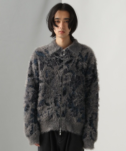 HARE（ハレ）の「MIXヤーンフラワーニットブルゾン(HARE)（ニット