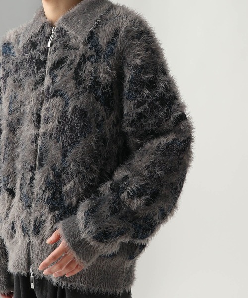 HARE（ハレ）の「MIXヤーンフラワーニットブルゾン(HARE)（ニット