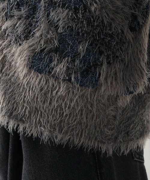 HARE（ハレ）の「MIXヤーンフラワーニットブルゾン(HARE)（ニット