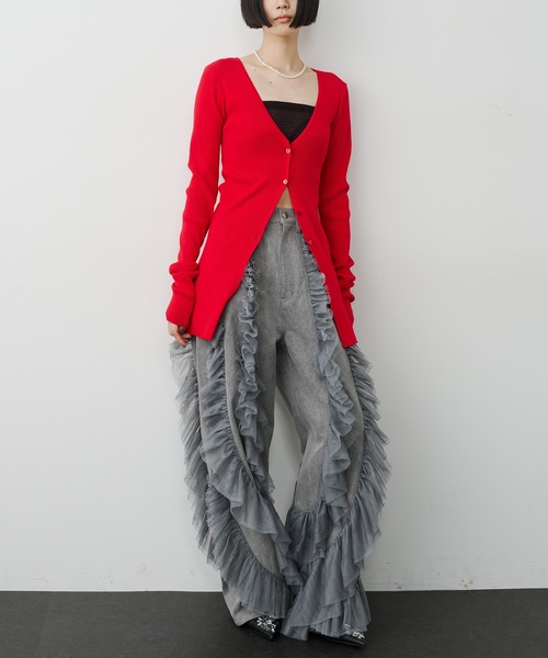 LA BELLE ETUDE（ラベルエチュード）の「デニム×ギャザーチュール