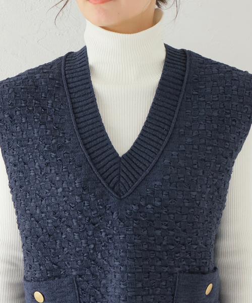 IENA（イエナ）の「ツイードニットベスト（ニット/セーター）」 - WEAR