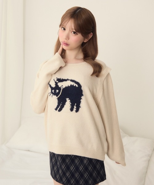 セール】ネコデザインジャガードニット（ニット/セーター）｜TITTY&CO