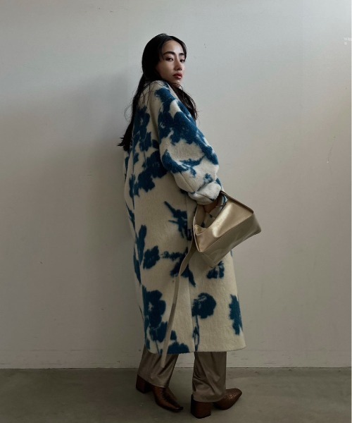 Ameri（アメリ）の「UND SHADOW FLOWER WOOL COAT（チェスターコート