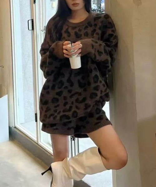 ViViDAY（ビビデー）の「【上下2点セット】ヒョウ柄ビッグシルエットス