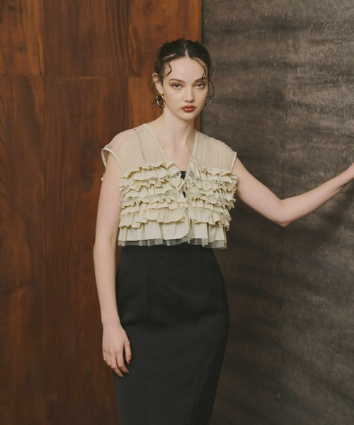 ANDRESD（アンドレスド）の「タフタチュールベストセットドレス