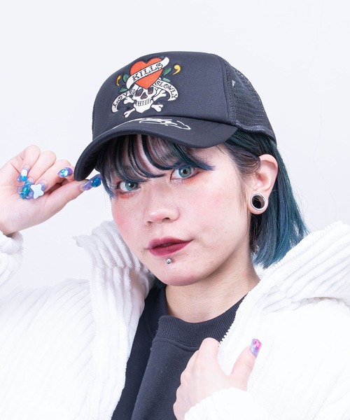 Ed Hardy（エドハーディー）の「Ed Hardy 刺繍ﾒｯｼｭｷｬｯﾌﾟ（キャップ