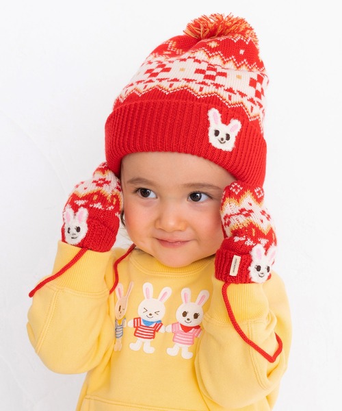 MIKI HOUSE（ミキハウス）の「プッチー うさこのニット帽（ニット