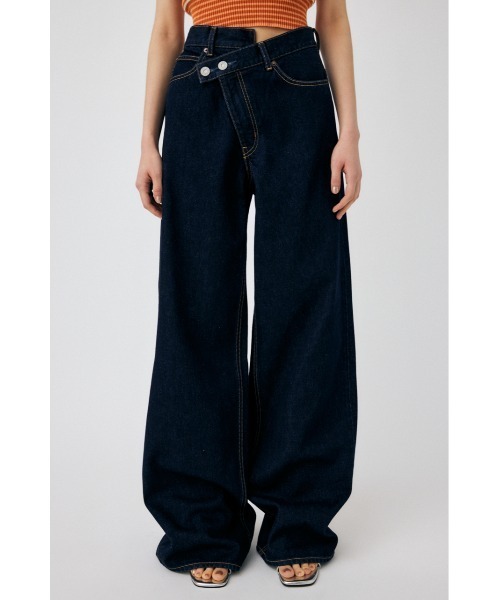 MOUSSY（マウジー）の「CROSS WAIST WIDE STRAIGHT（デニムパンツ