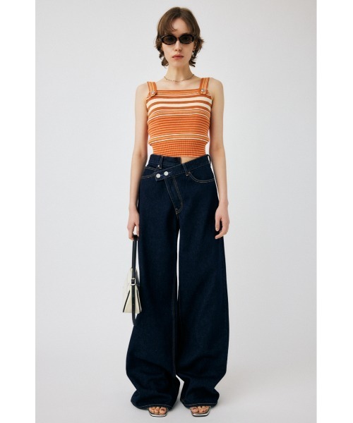 MOUSSY（マウジー）の「CROSS WAIST WIDE STRAIGHT（デニムパンツ