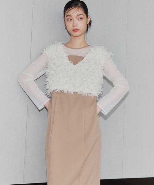 セール】【2点セットアイテム】フリンジグリッターセットドレス