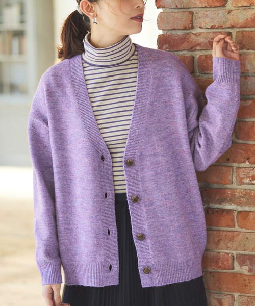 Honeys（ハニーズ）の「メランジVネックカーディガン（カーディガン