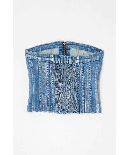 SLY（スライ）の「【限定展開】METALIC FRONT ZIP CORSET メタリック