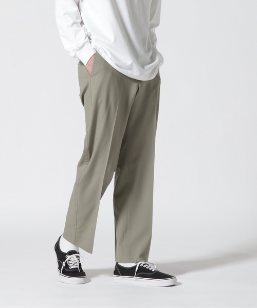 YOKE（ヨーク）の「YOKE/ヨーク/STITCHED WOOL STRAIGHT TROUSERS