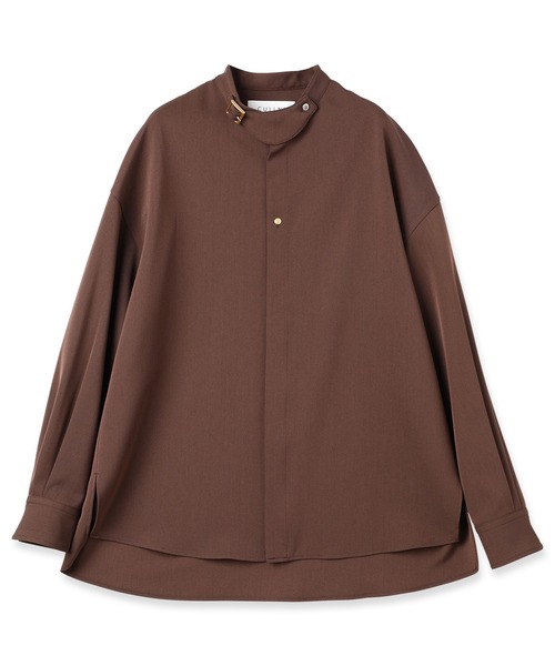 CULLNI（クルニ）の「23-AW-014 Chambray Twill Band Collar Chin Tab