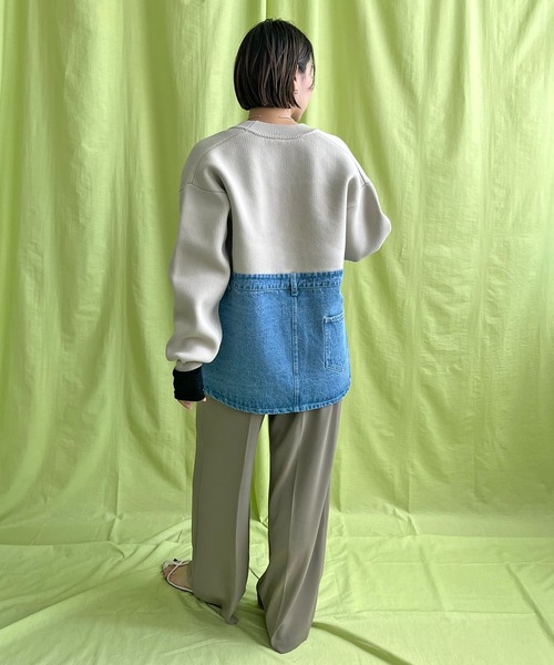 デニム×ニットドッキングジャケット LHELBIE│Eimee Law & LHELBIE