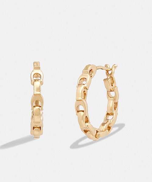 COACH（コーチ）の「シグネチャー チェーン スモール フープ ピアス