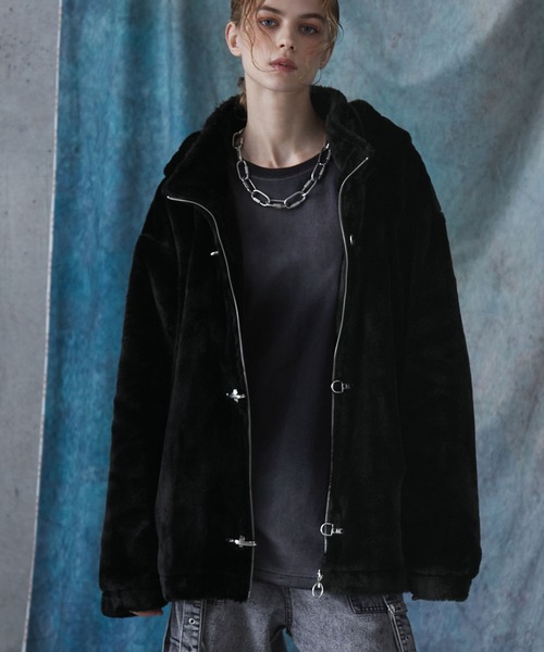 SERACE（セラス）の「【SERACE】2way fireman volume fur blouson