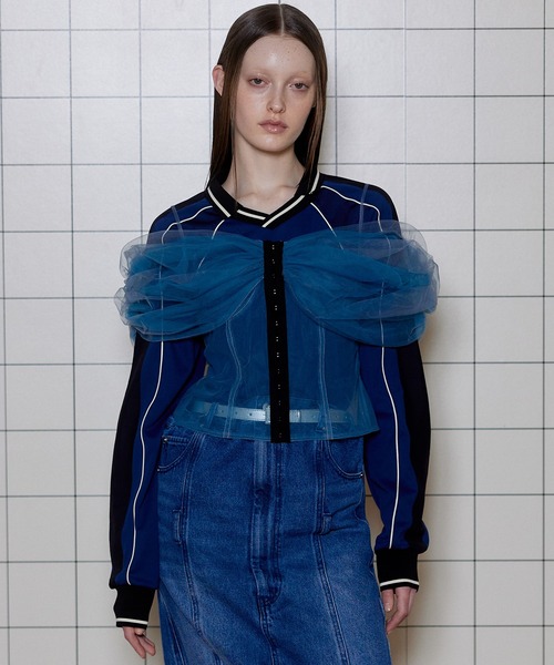 MAISON SPECIAL（メゾンスペシャル）の「Layered Tulle Ribbon Vest