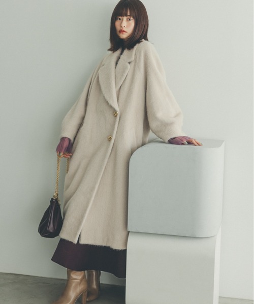 SNIDEL（スナイデル）の「シャギーロングコート（チェスターコート