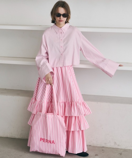 PERNA（ペルナ）の「ストライプティアードスカート（スカート）」 - WEAR