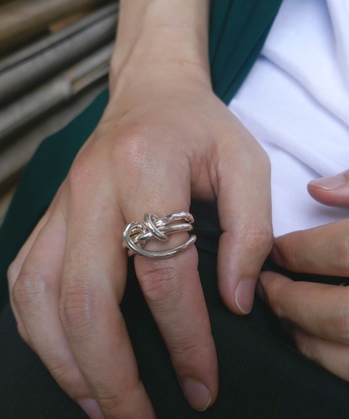 シルバー変形3連リング（リング）｜e.m.（イーエム）のファッション