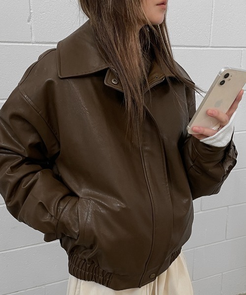 BLACKUP（ブラックアップ）の「[MADE] キロットファーレザージャンパー