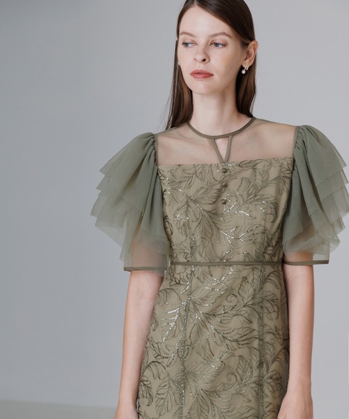 Leja（レジャ）の「【LEJA】チュールスリーブボタニカルマーメイド