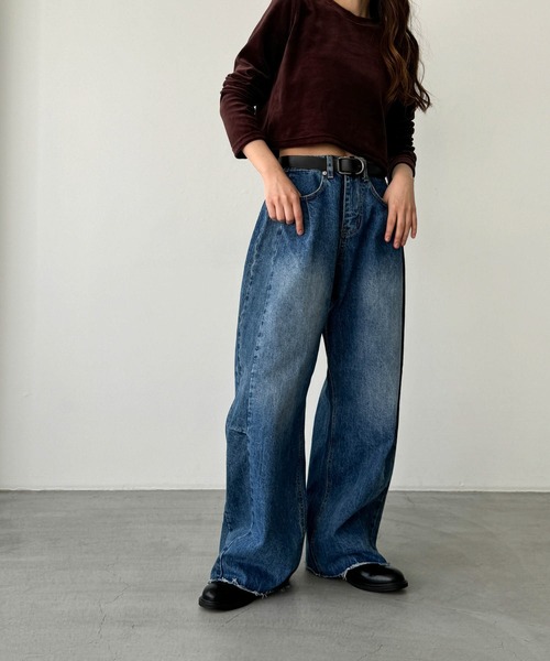 CANAL JEAN（キャナルジーン）の「diggity 切替カットオフデニムパンツ