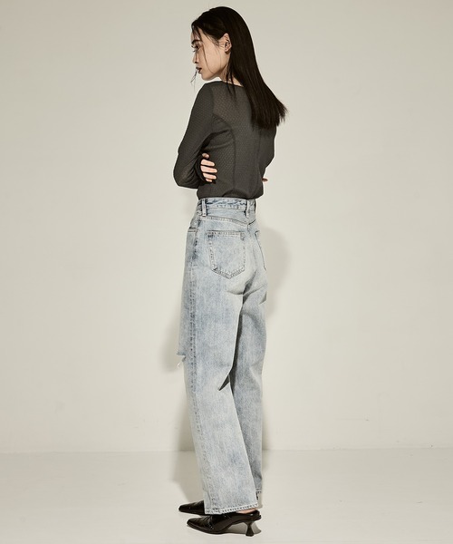 CLANE/クラネ】SLASH CUT DENIM PANTS/スラッシュカットデニムパンツ