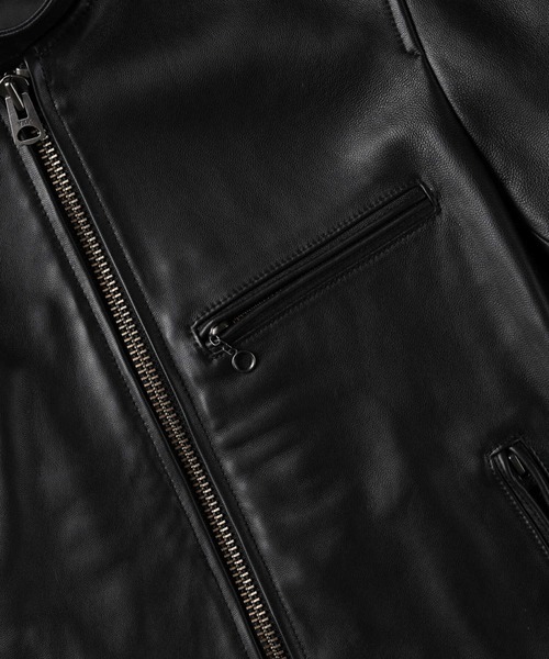 BACK NUMBER】リアルレザーシングルジャケット（ライダースジャケット