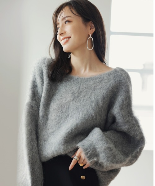 anuans（アニュアンス）の「2wayアルパカ混ニットプルオーバー（ニット