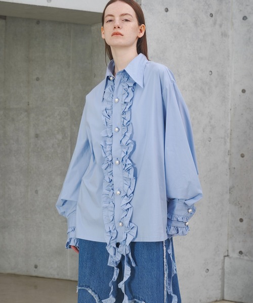 seyto（セイト）の「Long frill big collar shirt / ロングフリル