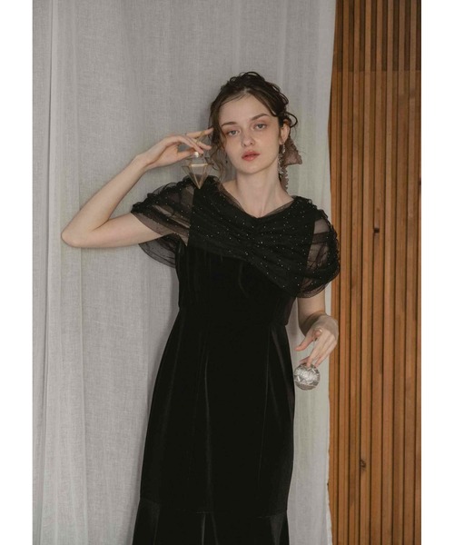 チュールケープデザインマーメイドドレス（ドレス）｜Dorry Doll