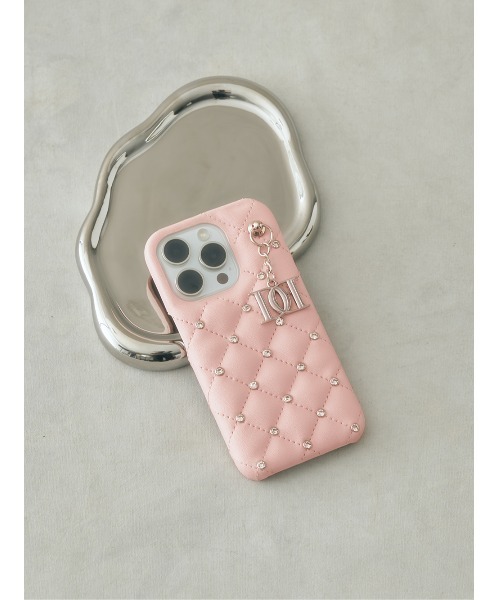 キルティングビジューDDチャームiPhoneケース（スマホケース/カバー