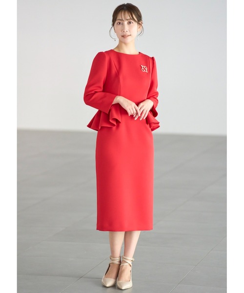 CELFORD（セルフォード）の「ロングスリーブペプラムタイトワンピース