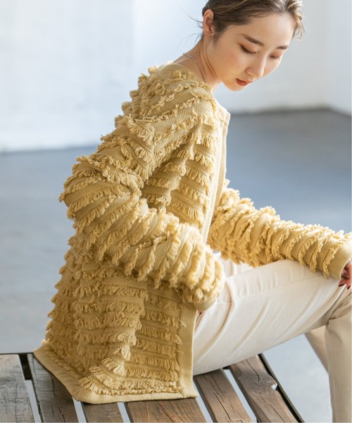 Noble（ノーブル）の「フリンジニットジャケット◇（カーディガン