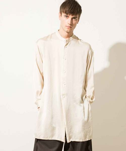 ETHOSENS（エトセンス）の「【ETHOSENS】ノーカラーロングシャツ