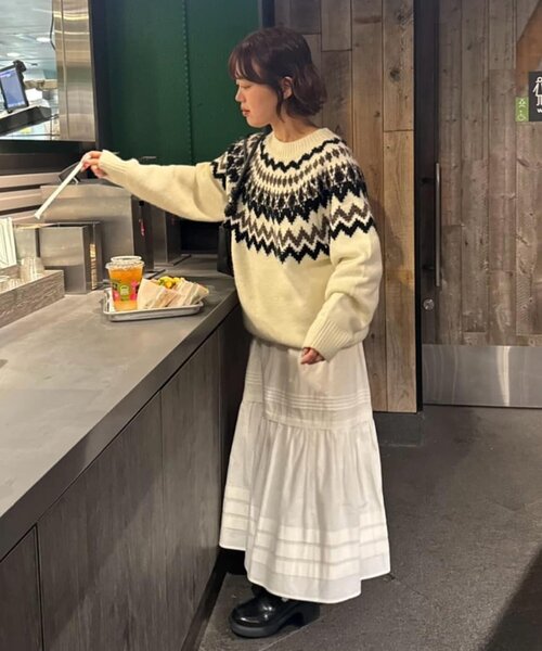 セール】【ユニセックス】求心柄オーバーニット（ニット/セーター