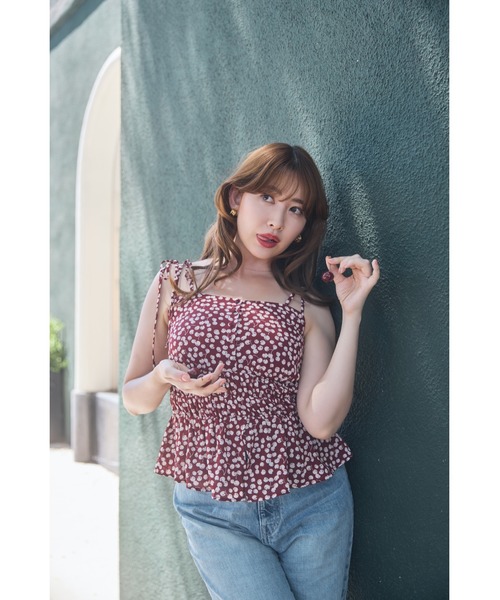 Cherry Pattern Strap Top（キャミソール）｜Her lip to（ハーリップ