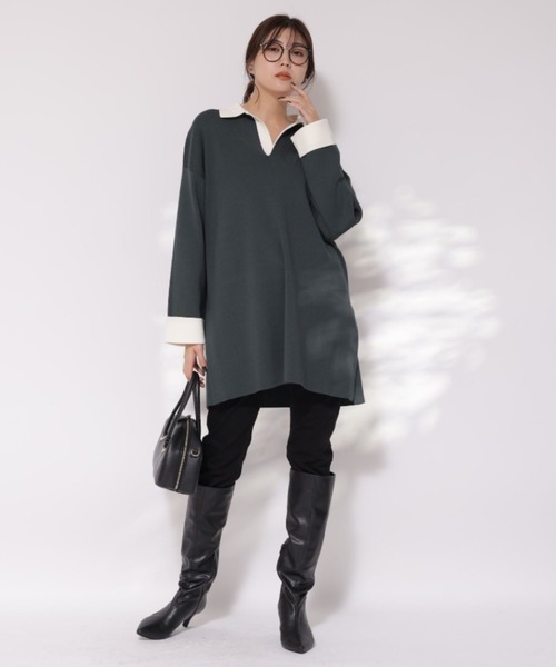 Mystrada（マイストラーダ）の「ラガーニットミニワンピ（ニット