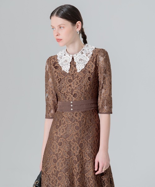 Leja（レジャ）の「【LEJA】レースビッグカラー花柄刺繍ウエストマーク