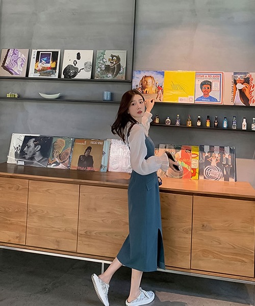 セール】ジャンパースカート＋ステッチジャケットセットアップ