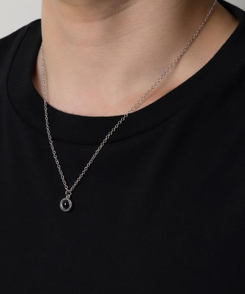 ROUND LOGO STONE CHARM NECKLACE / ラウンドロゴ ストーンチャーム