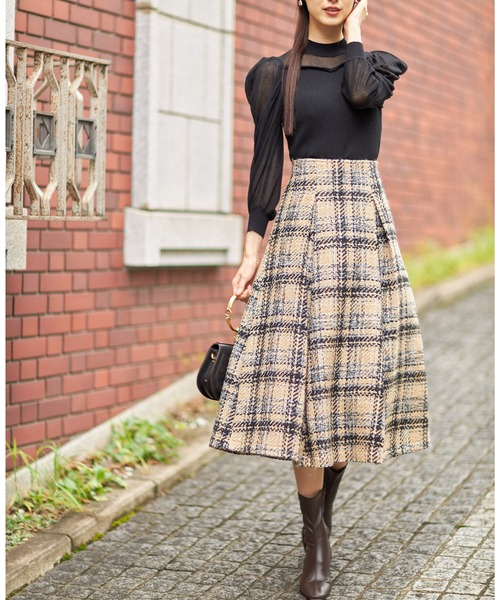 tocco closet（トッコ クローゼット）の「チェック柄ツイードタック