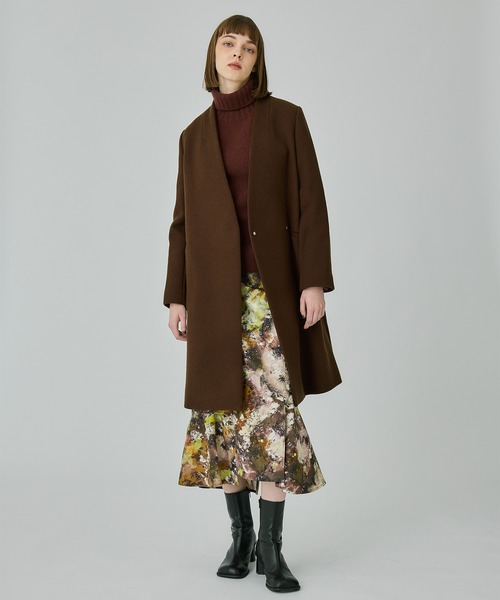 Super140カシミヤ混Vネックコート（ノーカラーコート）｜UNITED TOKYO