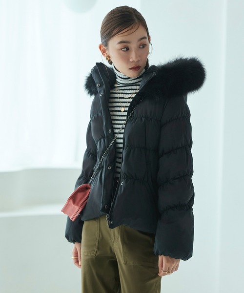 セール】フォックスファーシャーリングダウンジャケット ｜ レディース