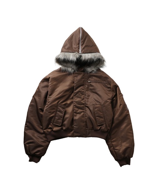 N-2Bフライトミリタリーコンパクト中綿ジャッケット ナイロン/合皮