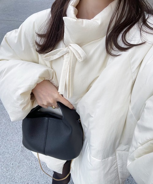 hinari（ヒナリ）の「中綿リボンミドルコート（ブルゾン）」 - WEAR