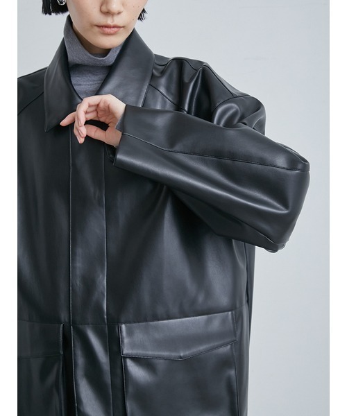 MIESROHE（ミースロエ）の「フェイクレザーカバーオールジャケット