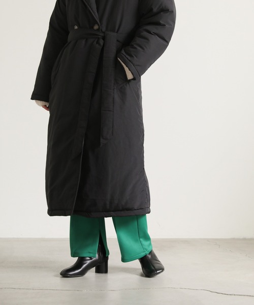 スタンドカラー中綿ロングコート（ダウンジャケット/コート）｜select